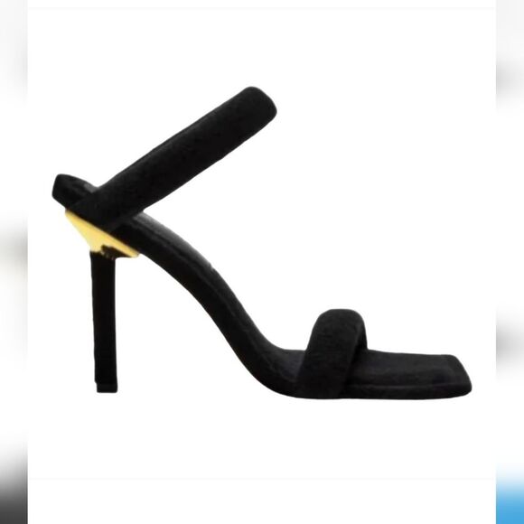 Good American Black Terry Slip On Heeled Sandals Sz 10.5 NEW IN BOX - Picture 13 of 16